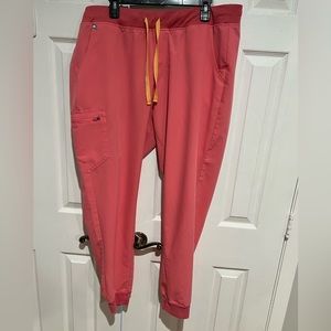 Figs Zamora Jogger scrub pant. Hot Coral. XXL Tall. EUC.